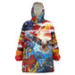 Montford Point Marines Kid Wearable Blanket Hoodie African American Eagle Anchor Tribute - African Pride