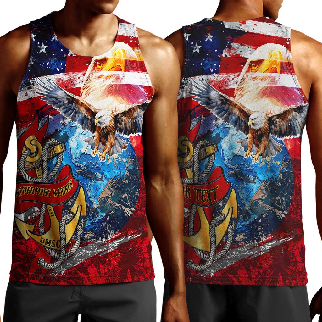 Montford Point Marines Men Tank Top African American Eagle Anchor Tribute - African Pride