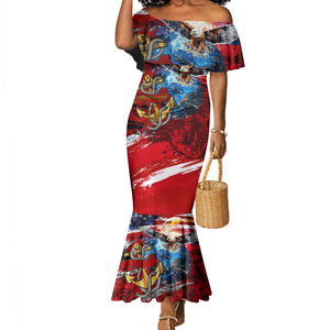 Montford Point Marines Mermaid Dress African American Eagle Anchor Tribute - African Pride