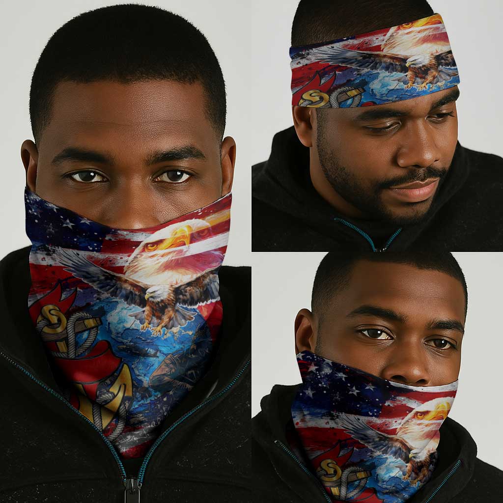 Montford Point Marines Neck Gaiter African American Eagle Anchor Tribute - African Pride