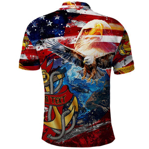 Montford Point Marines Polo Shirt African American Eagle Anchor Tribute - African Pride