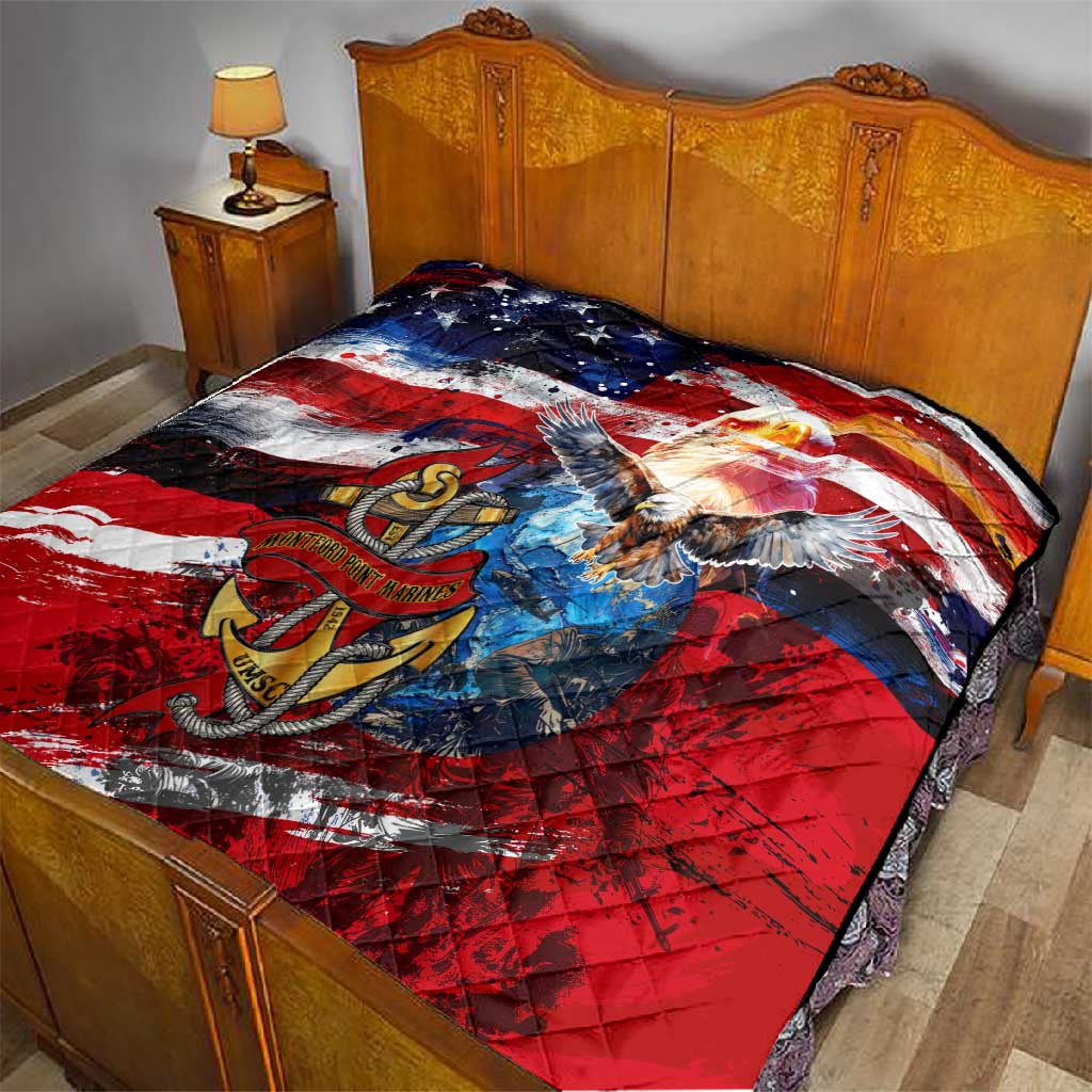 Montford Point Marines Quilt African American Eagle Anchor Tribute - African Pride