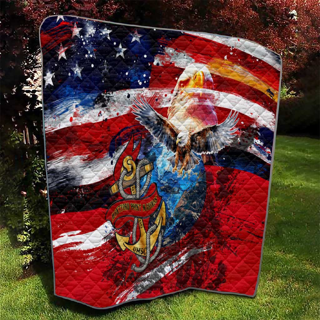 Montford Point Marines Quilt African American Eagle Anchor Tribute - African Pride