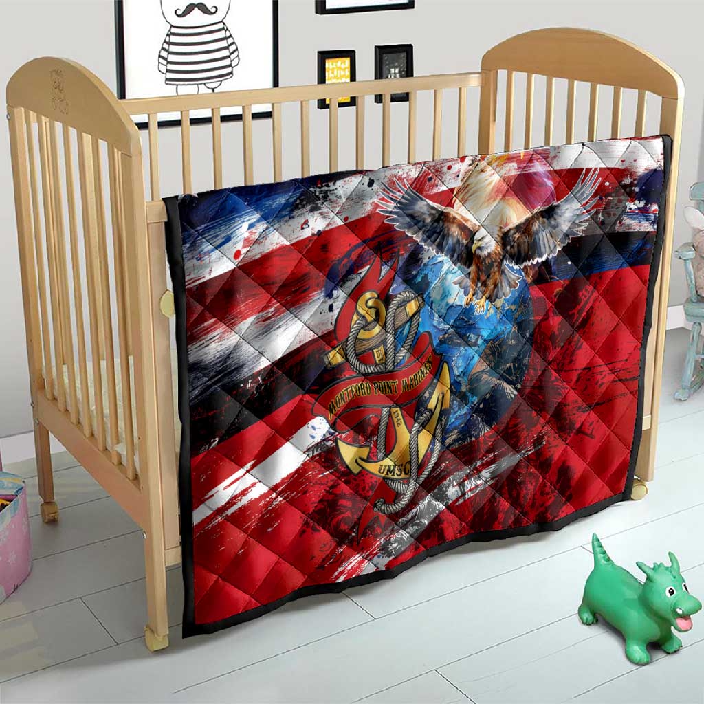 Montford Point Marines Quilt African American Eagle Anchor Tribute - African Pride