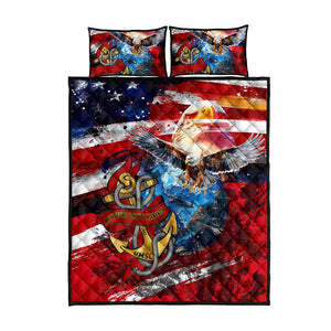 Montford Point Marines Quilt Bed Set African American Eagle Anchor Tribute - African Pride