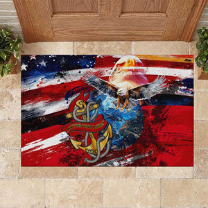 Montford Point Marines Rubber Doormat African American Eagle Anchor Tribute - African Pride