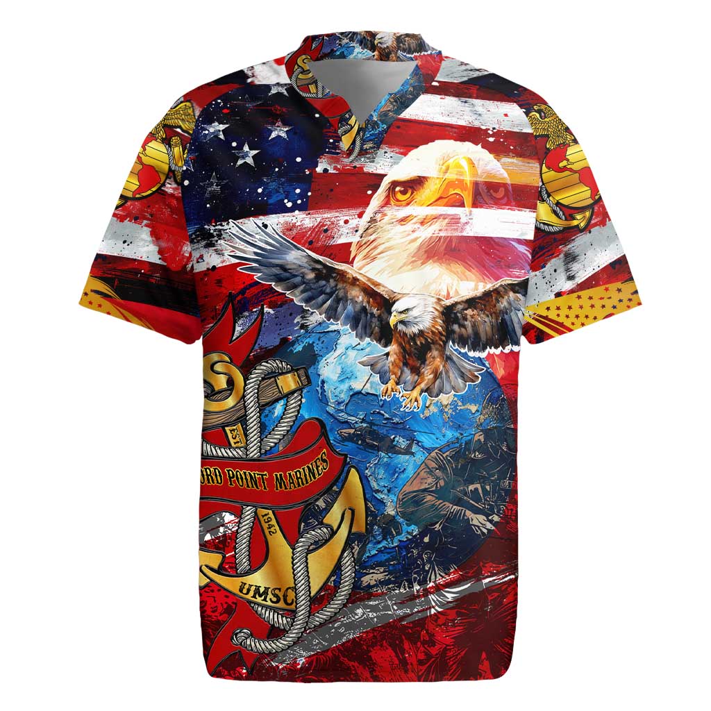 Montford Point Marines Rugby Jersey African American Eagle Anchor Tribute - African Pride