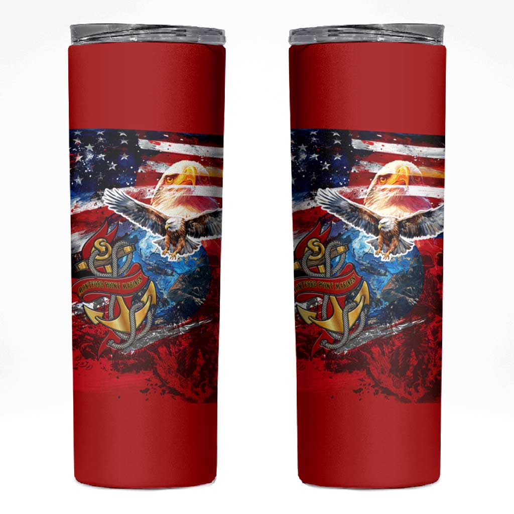 Montford Point Marines Skinny Tumbler African American Eagle Anchor Tribute - African Pride