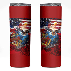 Montford Point Marines Skinny Tumbler African American Eagle Anchor Tribute - African Pride