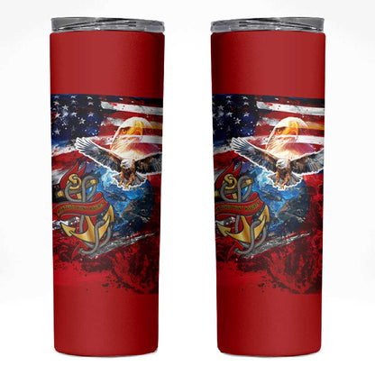 Montford Point Marines Skinny Tumbler African American Eagle Anchor Tribute - African Pride