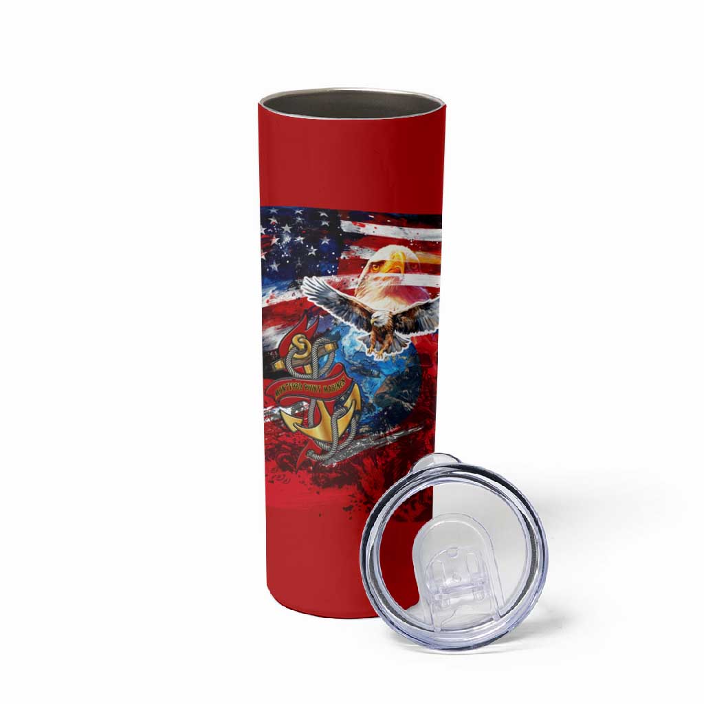 Montford Point Marines Skinny Tumbler African American Eagle Anchor Tribute - African Pride