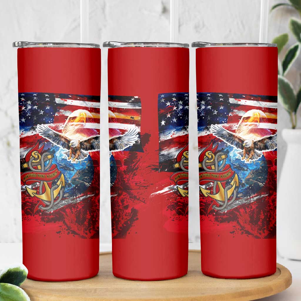 Montford Point Marines Skinny Tumbler African American Eagle Anchor Tribute - African Pride
