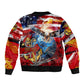 Montford Point Marines Sleeve Zip Bomber Jacket African American Eagle Anchor Tribute - African Pride