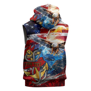 Montford Point Marines Sleeveless Zip Hoodie African American Eagle Anchor Tribute - African Pride