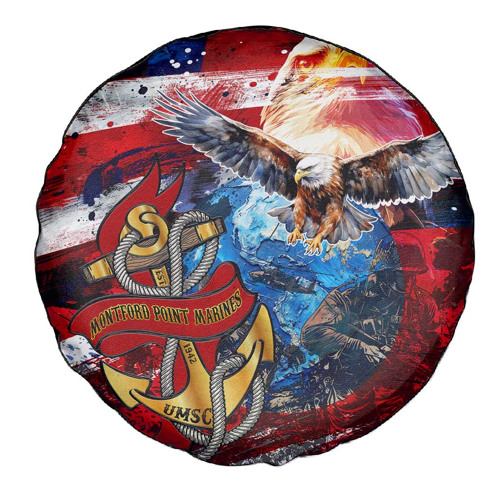 Montford Point Marines Spare Tire Cover African American Eagle Anchor Tribute - African Pride