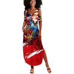 Montford Point Marines Summer Maxi Dress African American Eagle Anchor Tribute - African Pride