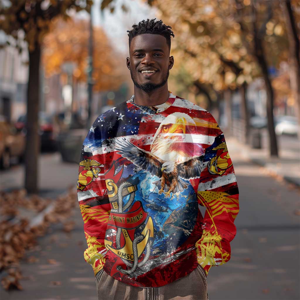 Montford Point Marines Sweatshirt African American Eagle Anchor Tribute - African Pride