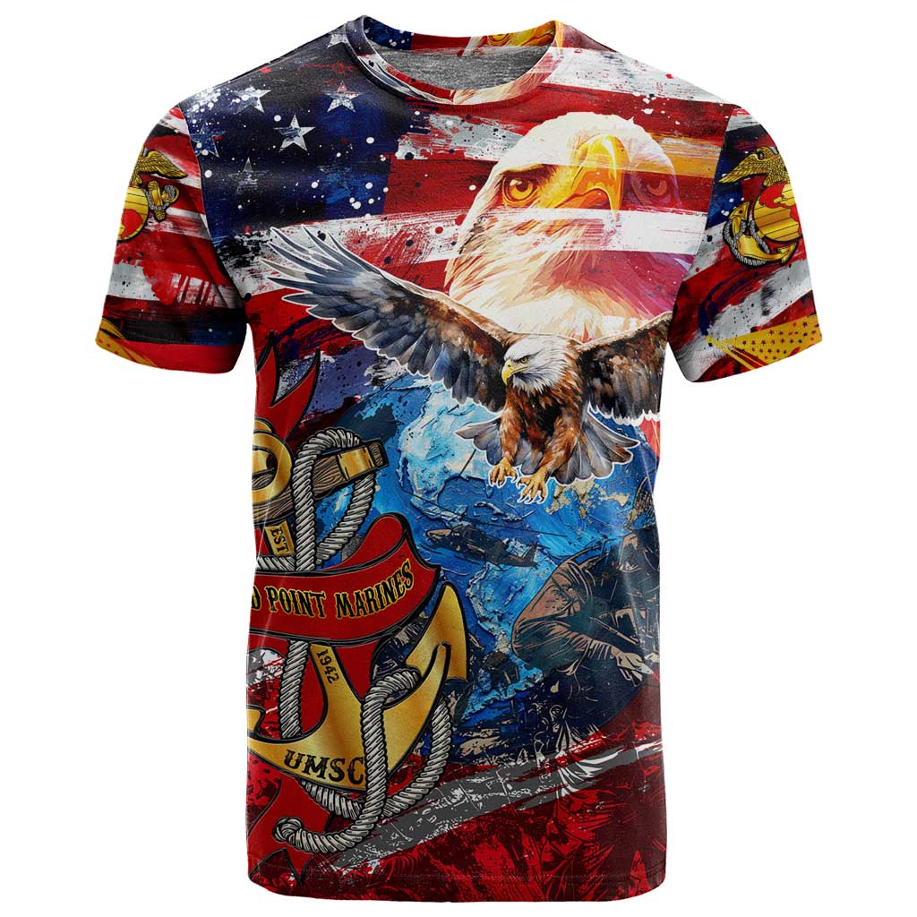 Montford Point Marines T shirt African American Eagle Anchor Tribute - African Pride