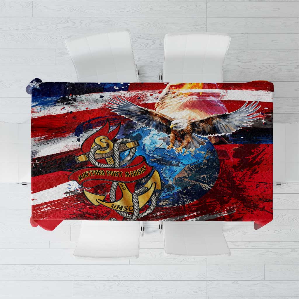 Montford Point Marines Tablecloth African American Eagle Anchor Tribute - African Pride