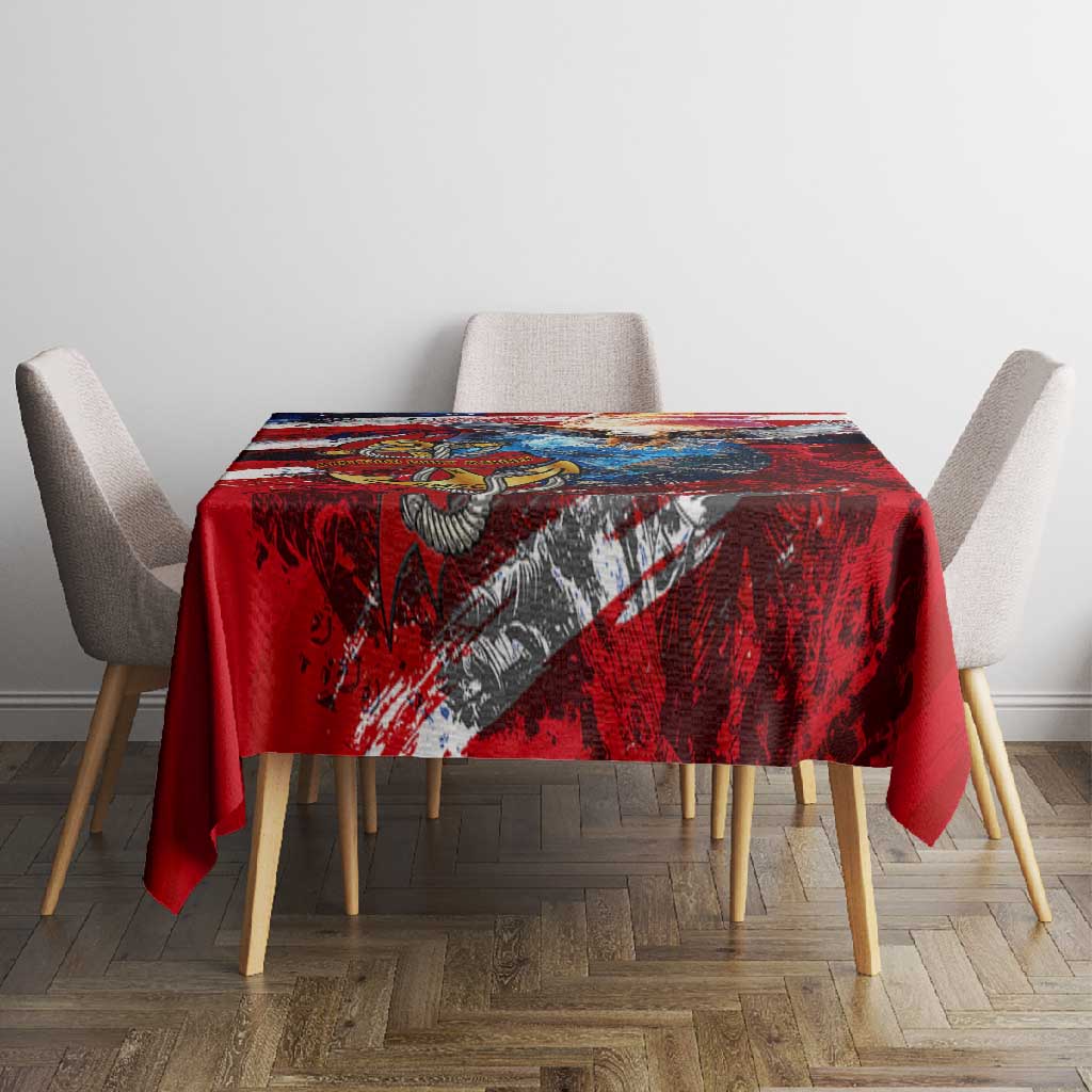 Montford Point Marines Tablecloth African American Eagle Anchor Tribute - African Pride