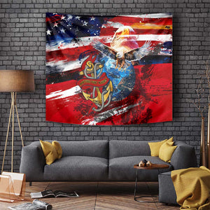 Montford Point Marines Tapestry African American Eagle Anchor Tribute - African Pride