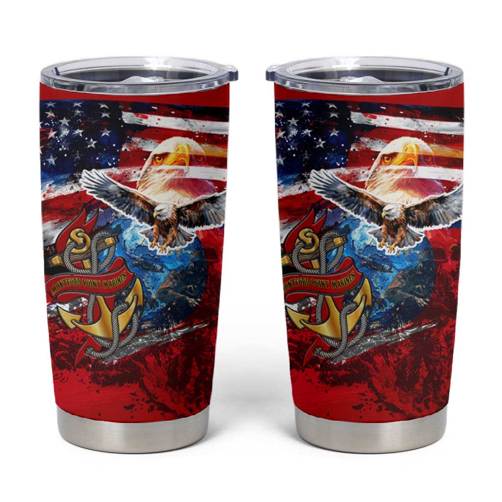 Montford Point Marines Tumbler Cup African American Eagle Anchor Tribute - African Pride