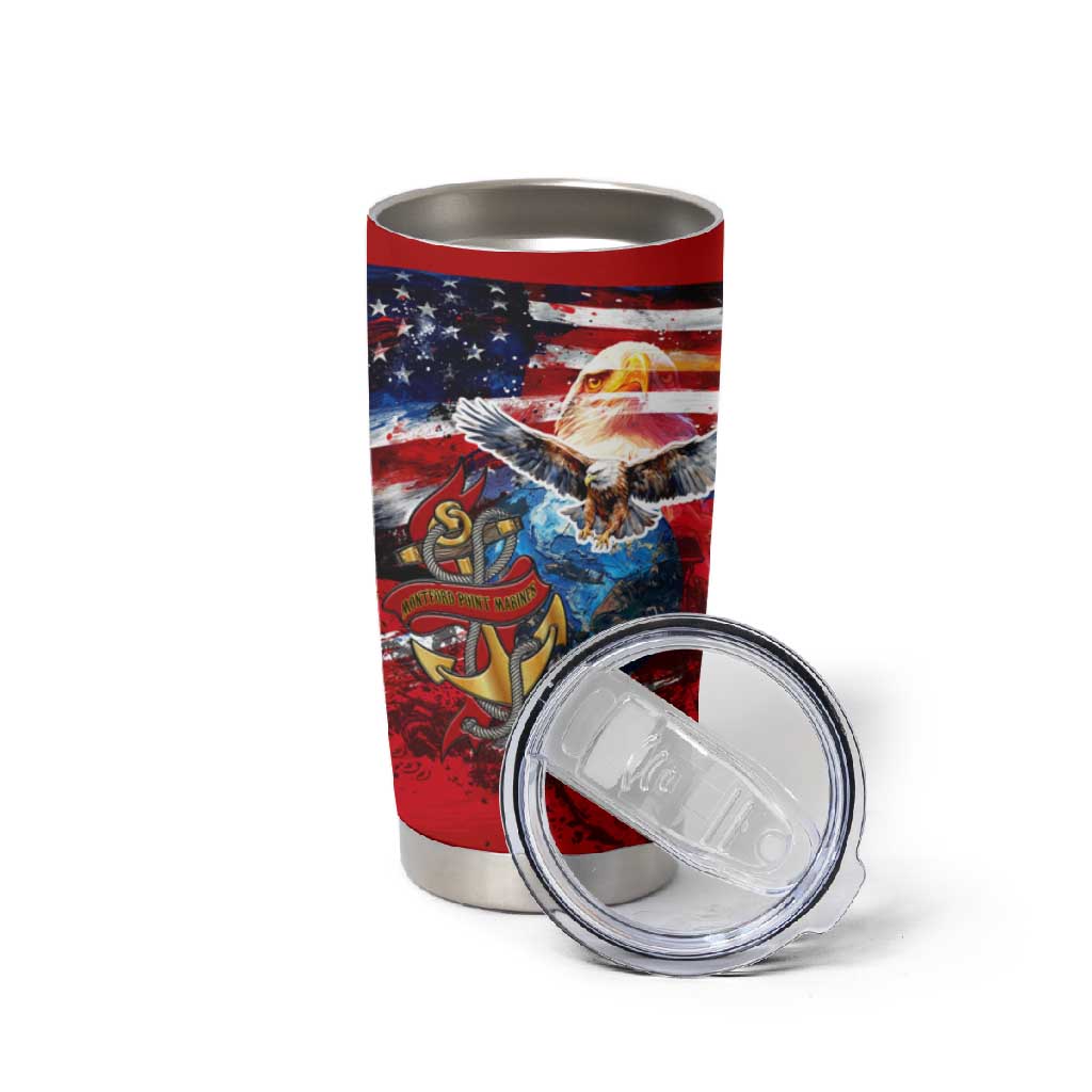 Montford Point Marines Tumbler Cup African American Eagle Anchor Tribute - African Pride
