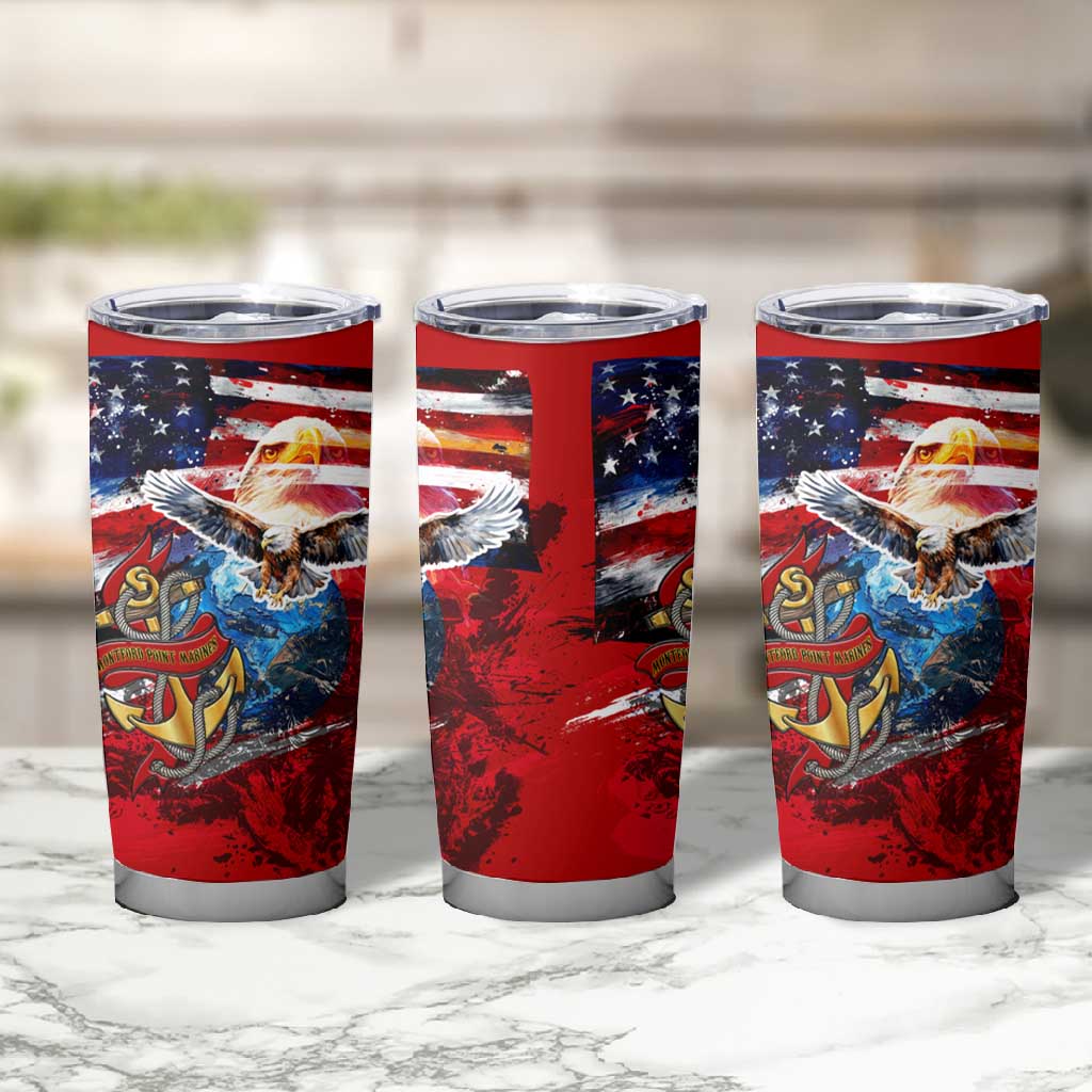 Montford Point Marines Tumbler Cup African American Eagle Anchor Tribute - African Pride