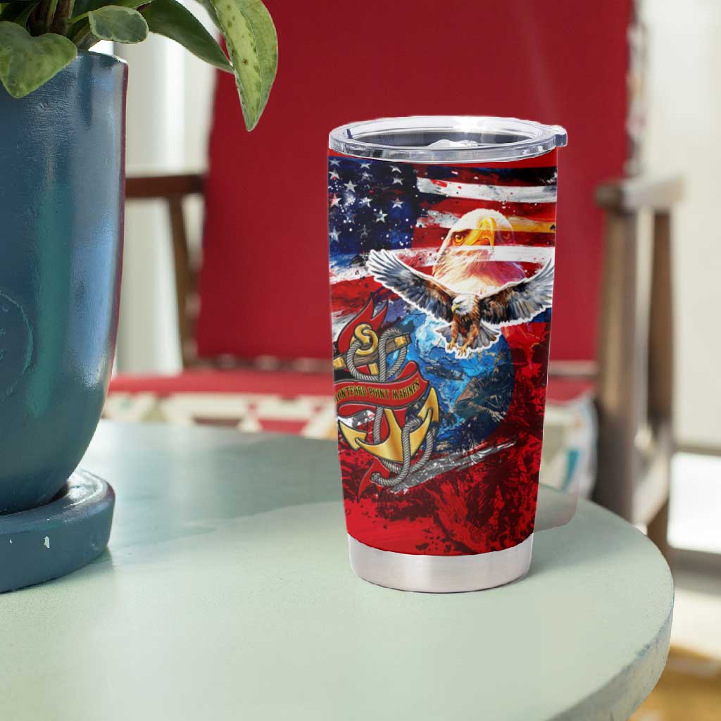 Montford Point Marines Tumbler Cup African American Eagle Anchor Tribute - African Pride