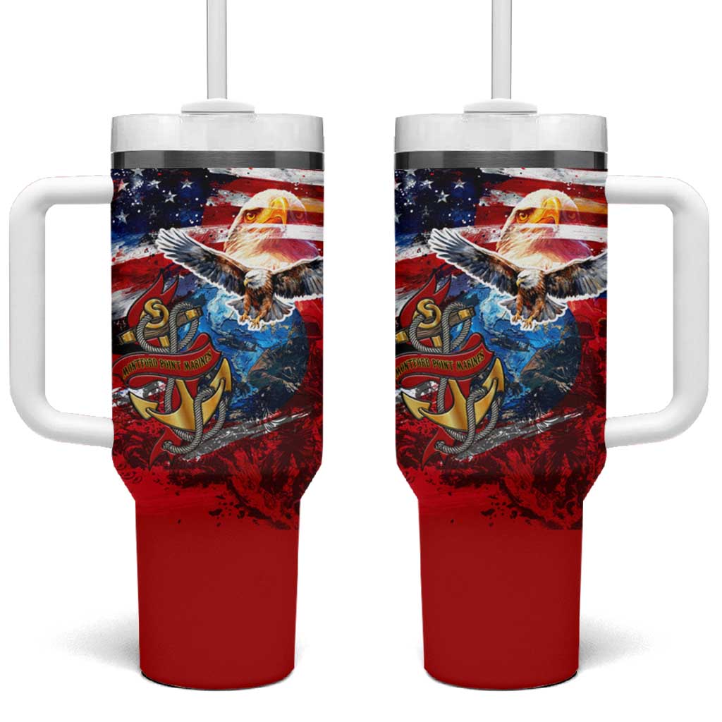Montford Point Marines Tumbler With Handle African American Eagle Anchor Tribute - African Pride