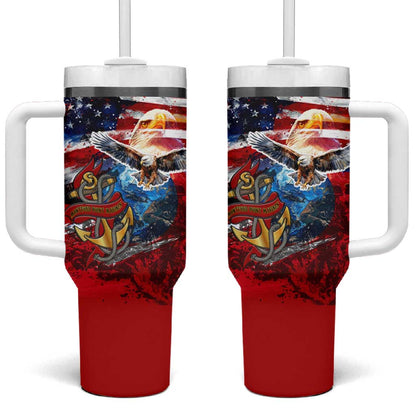 Montford Point Marines Tumbler With Handle African American Eagle Anchor Tribute - African Pride
