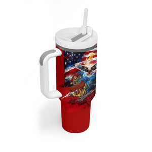 Montford Point Marines Tumbler With Handle African American Eagle Anchor Tribute - African Pride