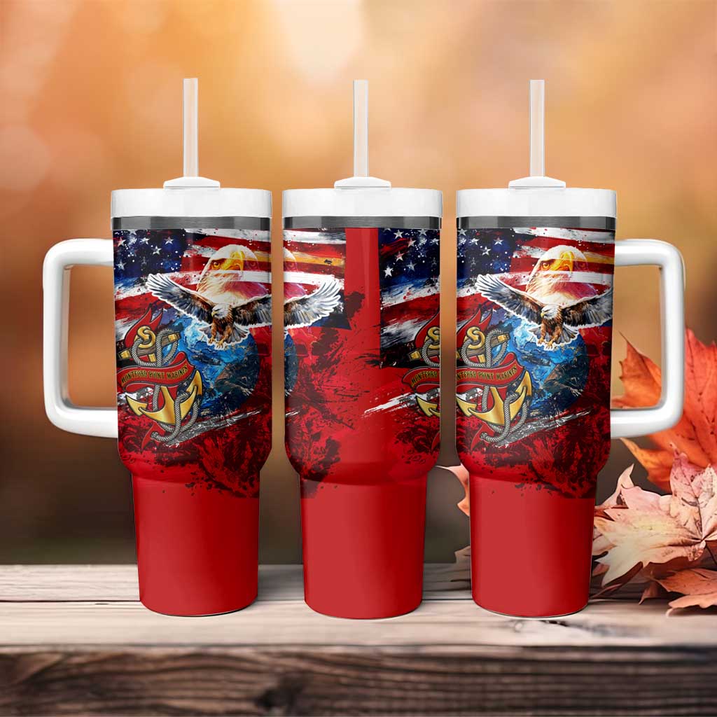 Montford Point Marines Tumbler With Handle African American Eagle Anchor Tribute - African Pride