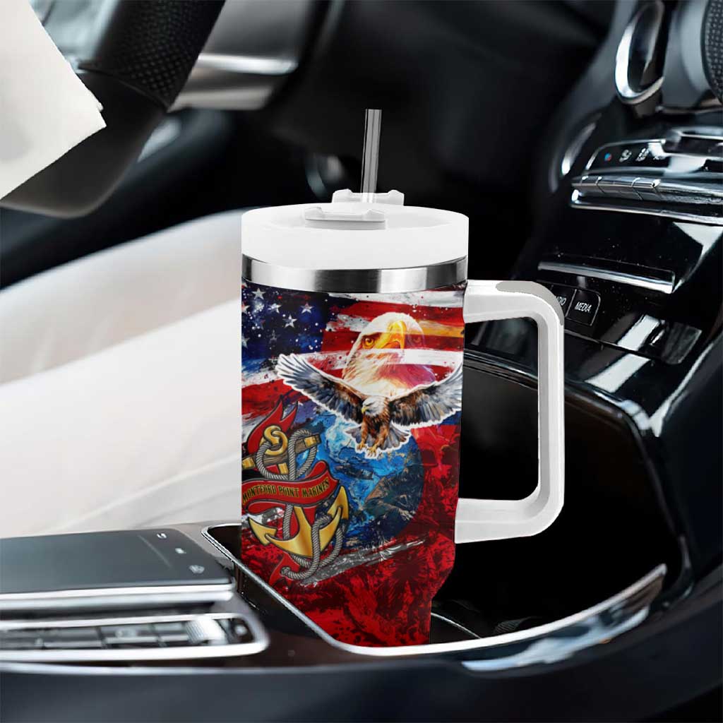 Montford Point Marines Tumbler With Handle African American Eagle Anchor Tribute - African Pride