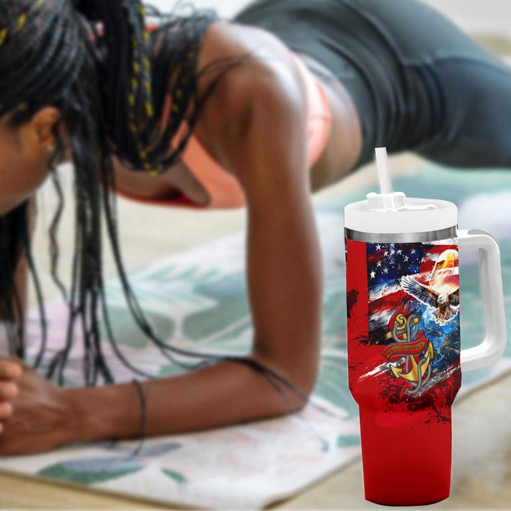 Montford Point Marines Tumbler With Handle African American Eagle Anchor Tribute - African Pride