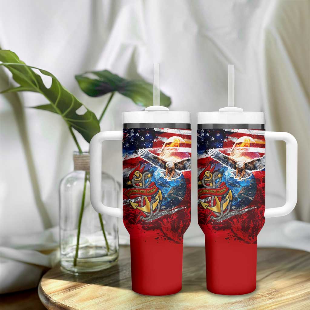 Montford Point Marines Tumbler With Handle African American Eagle Anchor Tribute - African Pride