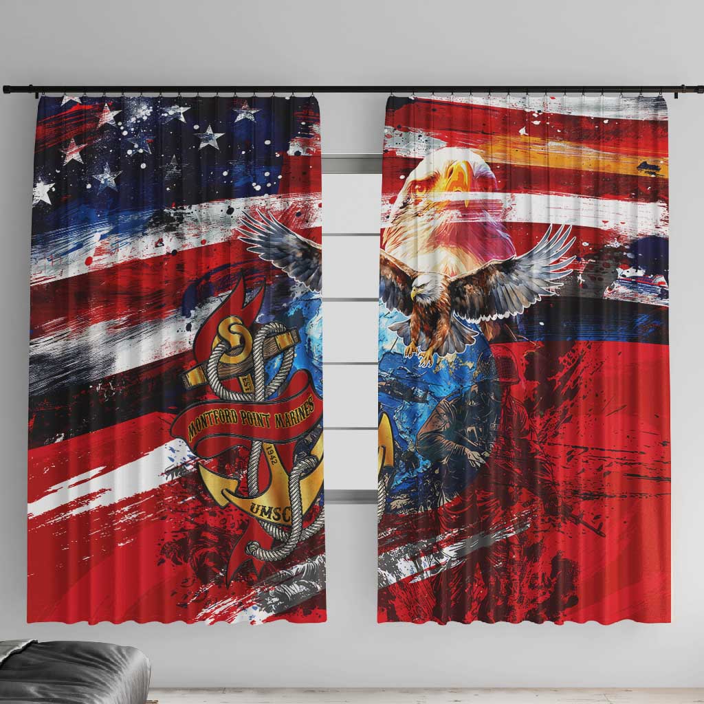 Montford Point Marines Window Curtain African American Eagle Anchor Tribute - African Pride