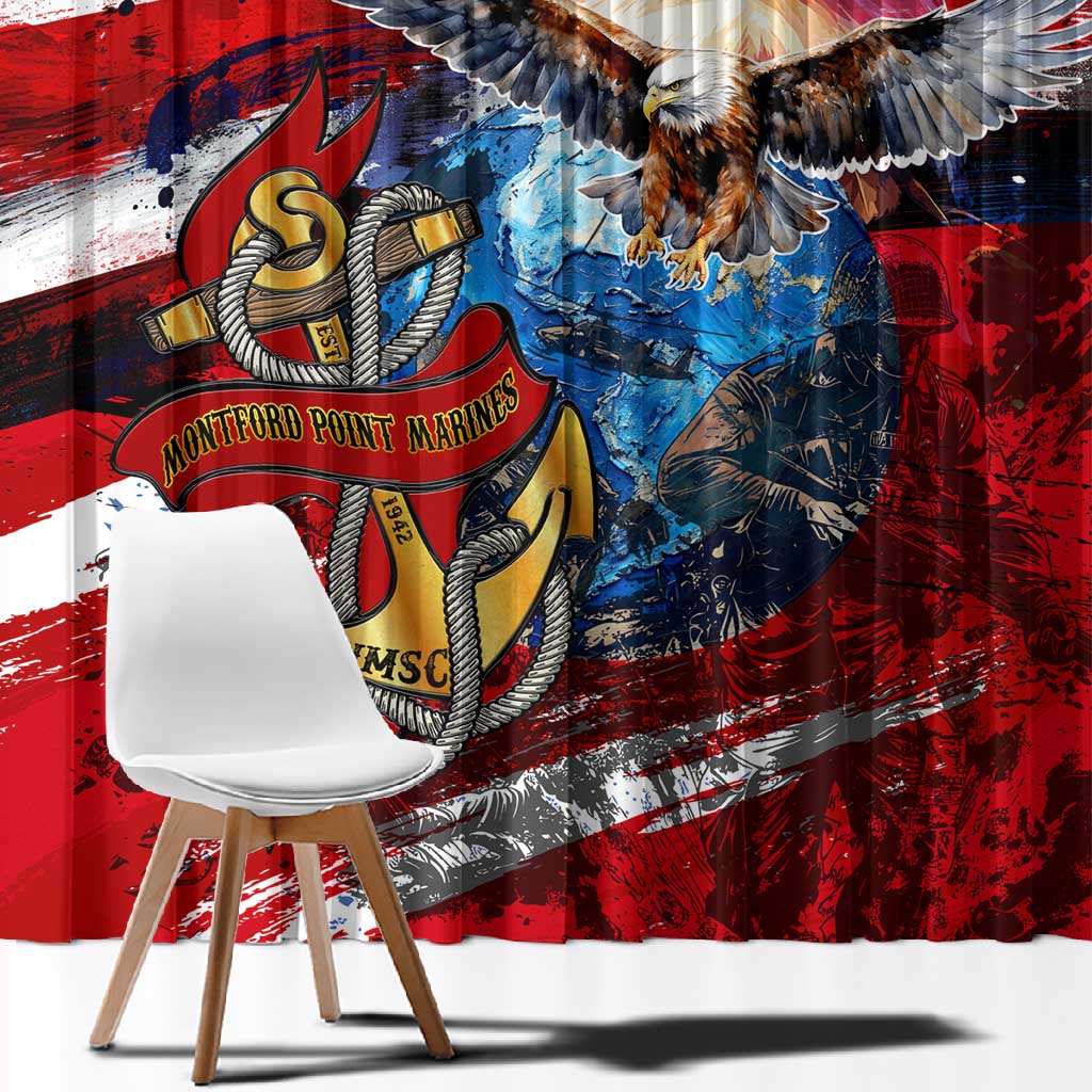 Montford Point Marines Window Curtain African American Eagle Anchor Tribute - African Pride