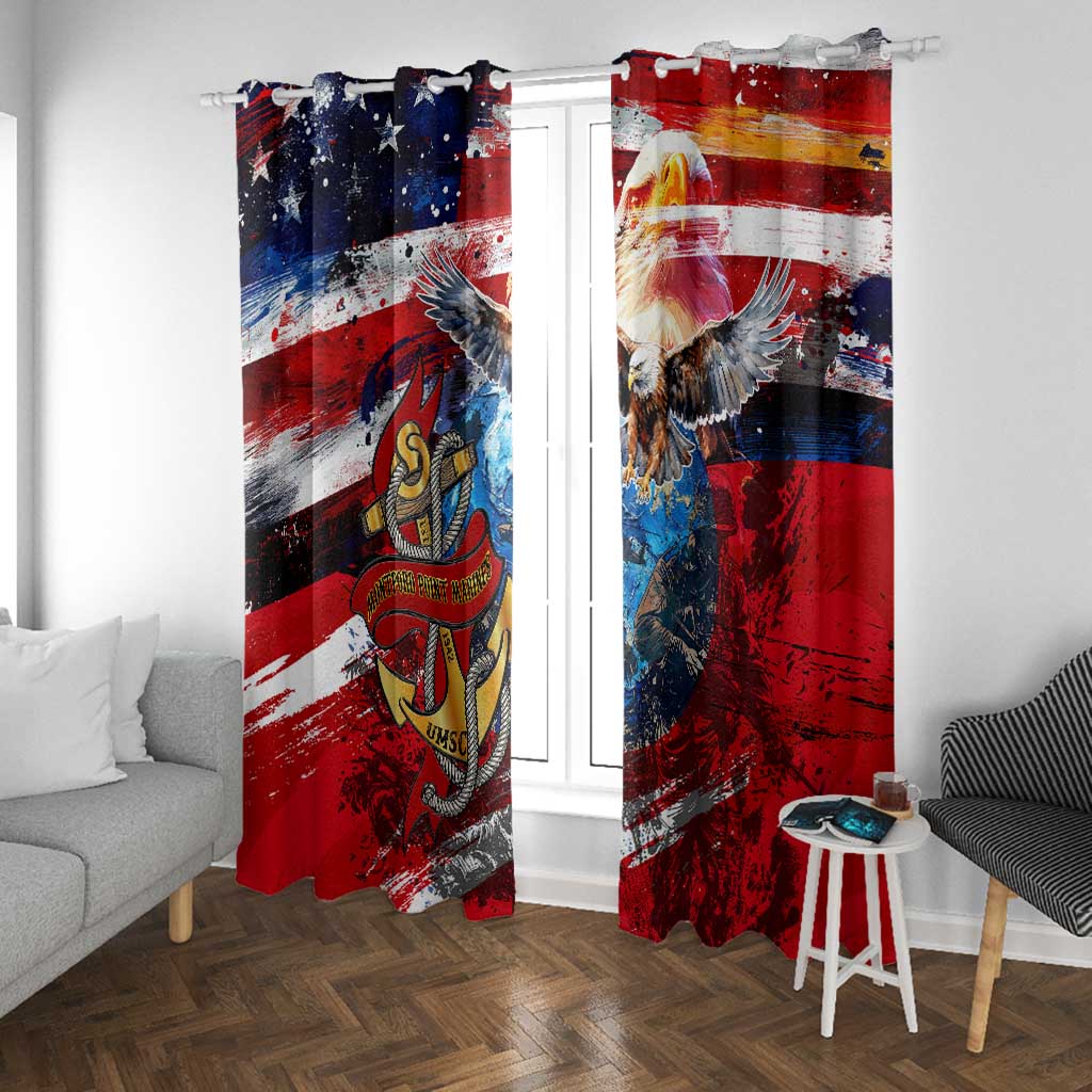 Montford Point Marines Window Curtain African American Eagle Anchor Tribute - African Pride