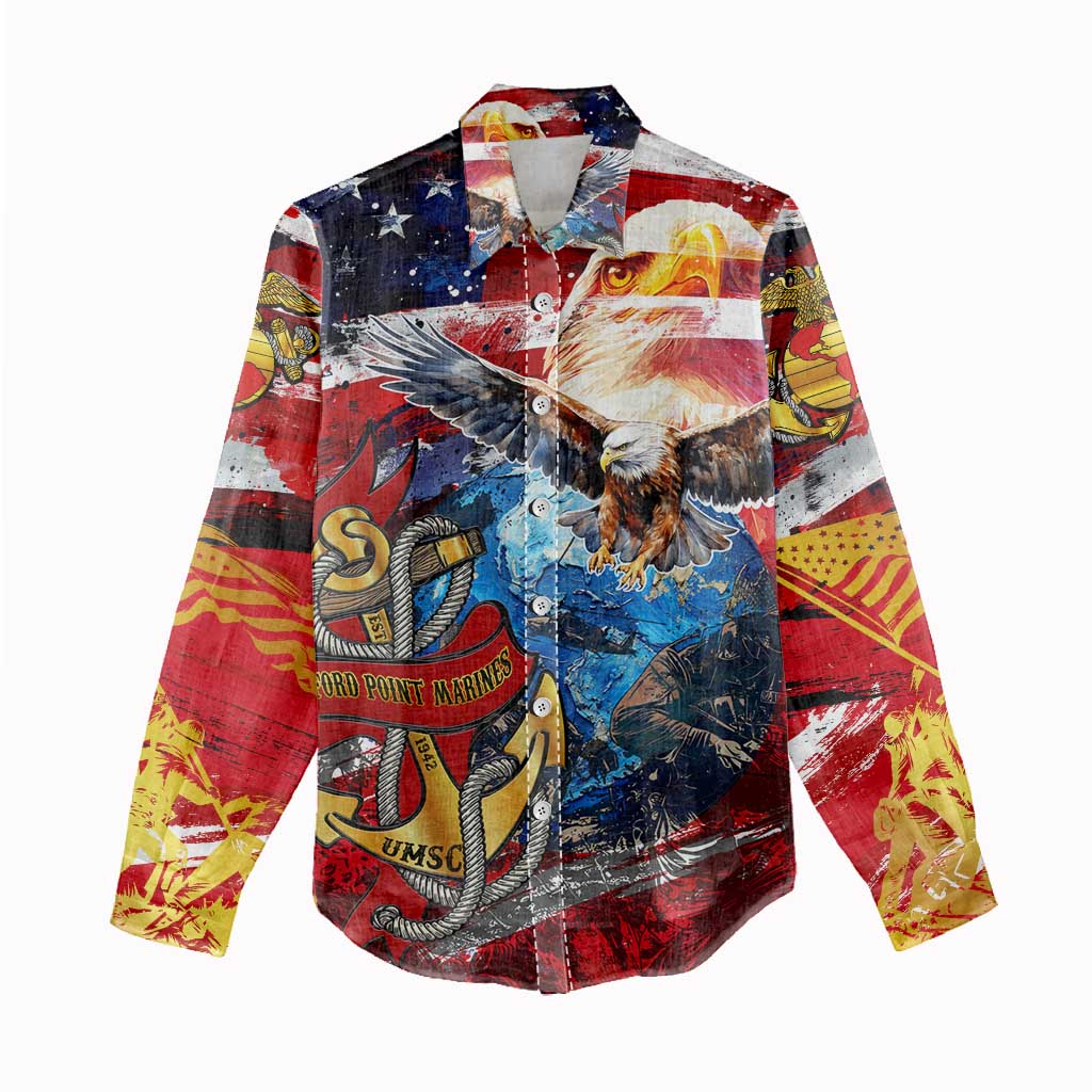 Montford Point Marines Women Casual Shirt African American Eagle Anchor Tribute - African Pride