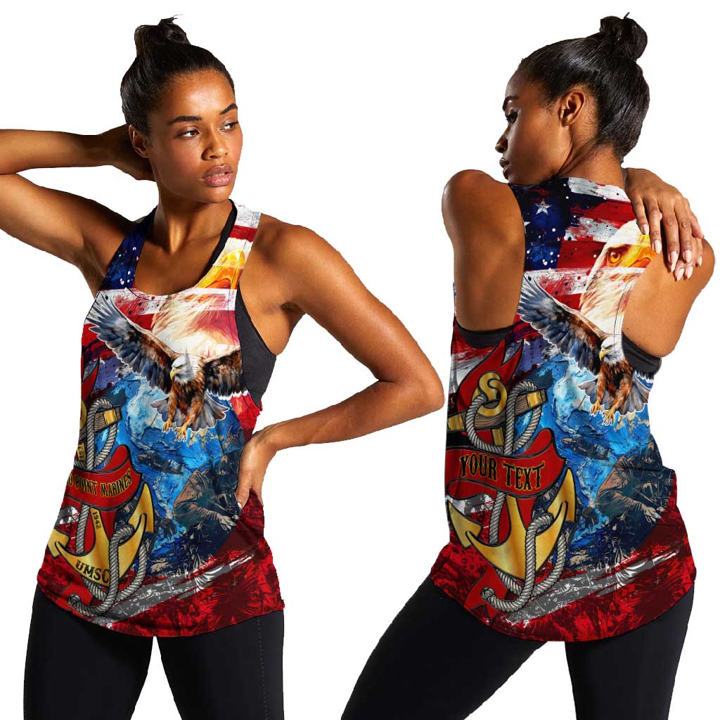 Montford Point Marines Women Racerback Tank African American Eagle Anchor Tribute - African Pride