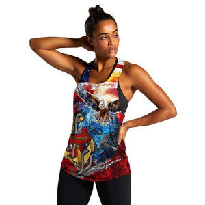 Montford Point Marines Women Racerback Tank African American Eagle Anchor Tribute - African Pride