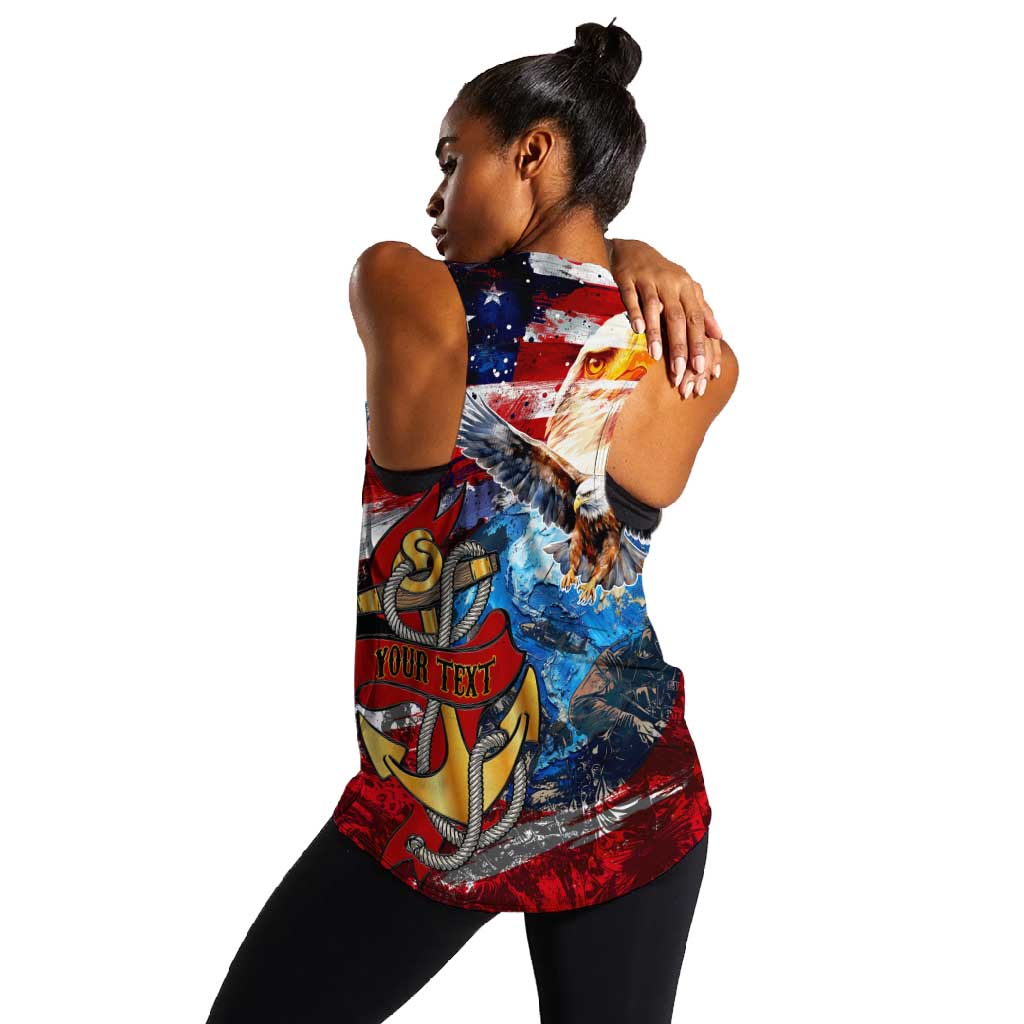 Montford Point Marines Women Racerback Tank African American Eagle Anchor Tribute - African Pride
