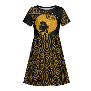 Educated Black Queen Kid Short Sleeve Dress African Women