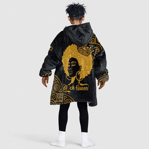 Educated Black Queen KId Wearable Blanket Hoodie African Women
