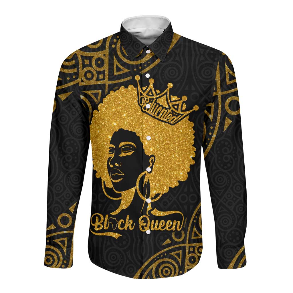 Educated Black Queen Long Sleeve Button Shirt African Women
