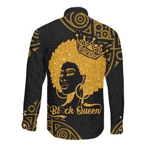 Educated Black Queen Long Sleeve Button Shirt African Women
