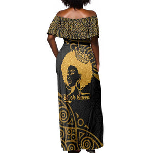 Educated Black Queen Off Shoulder Maxi Dress African Women