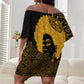 Educated Black Queen Off Shoulder Short Dress African Women