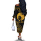 Educated Black Queen Off The Shoulder Long Sleeve Dress African Women